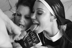 brutal-whore-degrader:  Lick my cum off the fucking bible you cock slobbering sinner
