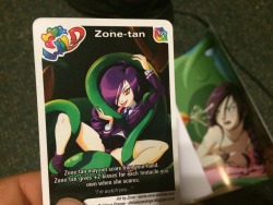 z0nesama:  cardinalcrowbar:  So I bought a card game at AWA called “Schoolgirls Love Tentacles.” I guess I’m not really surprised that Zone-tan was one of the cards. I’m more surprised that technically this means I have a Zone-tan collection.