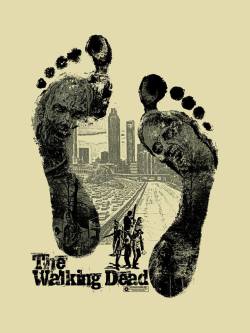 xombiedirge:  Zero Tolerance For Walkers by Chris Garofalo / Twitter 18” X 24” 3 color screen print, S/N edition of 20. Exclusive color way available at the Monster-Mania Con, March 7th-9th 2014.