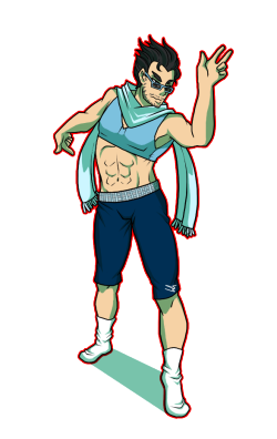pumpkinartpatch:  Youtuber Markiplier if he were a Jojo’s Bizarre Adventure character (sorta?).  I did a version of him with his stand Tiny Box Tim, but it’s not posted here because I’m too embarrassed by the lame stand design I made for him.  I’m