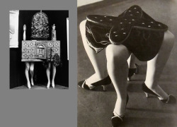 mannequinsvitrine:  A gauche un meuble d’André Breton, à droite une chaise de Kurt Seligmann. Exposition Internationale du Surréalisme de 1938. 