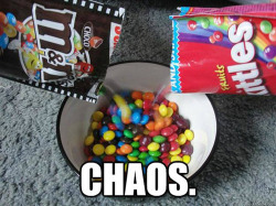 saziskylion:   miss-azura:  yuki-mekishiko:  miss-azura:  vr-trakowski:  internet-savvy:  you arent human  In some circles this is known as S&amp;Ms.    Better yet: buy a pack of M&amp;M’s, eat it all up and refill them with Skittles, then offer the