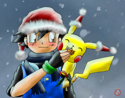 pokeaniheadcanons:  Submitted by espurrthefestivepokemon: “Ash’s familly always had a ugly sweater contest at christmas. They had to find while december the ugliest sweater and wear it and the winner get 5$ from each member of the family.”  Source