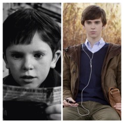 tv-stuff21:  I bet when Freedie Highmore played Charlie Bucket , he never once Dreamed he would be playing one of the most notorious killers if all time Norman Bates!! But my Gosh he plays a Good one (: