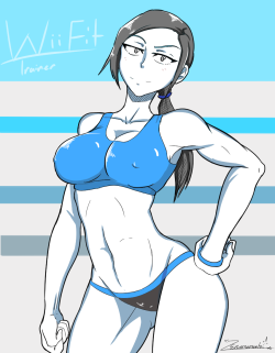 zeromomentai:  Here’s a pinup of WiifFIt Trainer in what I imagine, are her undies. You guys voted for her, so here’s is our lovely, fit winner, in all her glory.  Patrons we’re able to see this early. Who came in second, in that poll, Samus, was
