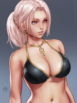 mircosciamart:    Chloe - OC    Picture of Chloe, my OC, made at first as an excercise on shading. Bikini time!  
