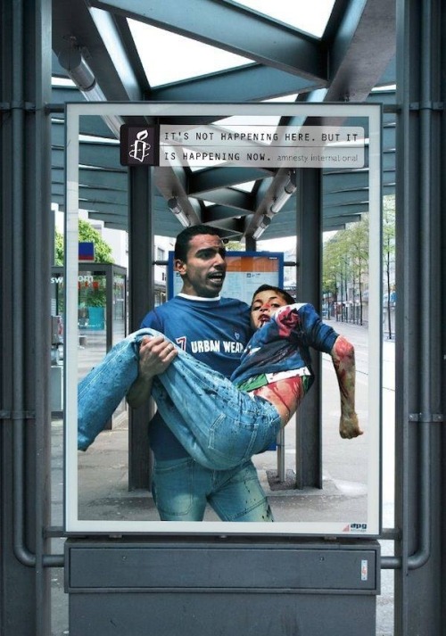 parkbenchpoet4:  poisoned-ivie:  kalories:  thebrokentaboos:  Ad Campaign by Amnesty International Switzerland  Switzerland are always forward thinkers.  this is one of the most humbling ad campaigns i’ve seen.  This is amazing 
