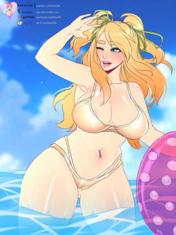   Finished commission of my Fallout 4 Sammy in the beach, this commission is for Bloodbournemin!Hi-res   all the versions are up in Patreon!!Versions include:  - Normal (Bikini) - Bikini lines/No bikini lines versions - Tan versions - Nude versions -