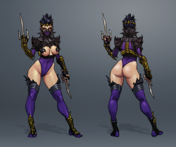 artbyjiggeh:  Mortal Kombat X hype! Doing some redesigns for MK characters while waiting for MKX to come out. Here’s my design for Mileena. Tried to go for some kind of horror motif. I guess at this point she isn’t really going to fool anyone into