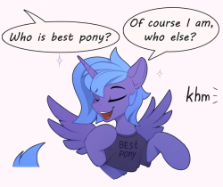 yakovlev-vad:   Yep, everypony want to be the best, but they can to forget that they are not only one who want to be best=3 And here Luna have a powerful rival In the person of her older sister :D  One more random idea just for fun)I just thought that