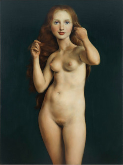 contemporary-art-blog:  John Currin, Nude with Raised Arms, 1998  