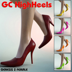  This Footwear set was created for: Genesis 2 Female by Daz3D  Supported Genesis 2 Female figures: Victoria 6 Stephanie 6 The Girl 6 Gia 6   Several Genesis 2 Female body shapes This clothing set works in DAZ Studio 4.8 or higher! Get walkin! GC High