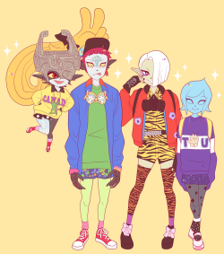 Sunflowerkunoichi:  Heeeeey I Drew Some Hyrule Warriors In Random Outfits From Tokyo