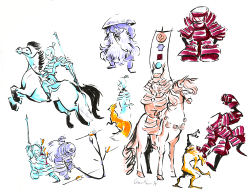 dragon-ice:  gracekraft:  After seeing the picture of the old-timey Gems, I thought to myself, but what if at some point in their history they were samurai Gems?  Maybe they kept balance between mortals and youkai (gem monster youkai?) Also gave me an