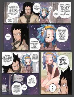 rboz:  the panty incidentA continuation of the Christmas Special where Gajeel and Levy walk home and attempt to flirt with each other. Too caught into their world, they forgot they had company.