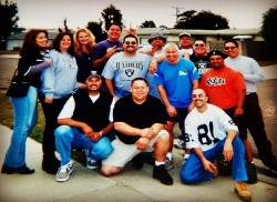 This is a great memory. San Diego, CA. Raiders vs. Sharters, we won that year. RIP to two friends in this picture, Nancy and Richy. I always wondered why no one came down for the Super Bowl. 🤷🏽‍♂️ I, however, partied like a fucking rock star