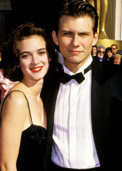 mariondavies:  Winona Ryder and Christian Slater at the 1989 Academy Awards 