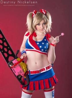 sexycosplaygirlsuk:  Check out the beautiful and amazing Destiny Nickelsen Fanpage Lollipop Chainsaw.  See her various other awesome cosplays on her page and purchase some of her posters at http://goo.gl/JjnYa Shes currently offering a 2 for 1 on her