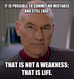 wolvensnothere:  mylittleredgirl:  I love that Picard would just drop these existential truth bombs when he really means “Data, shut up and focus.” #data is like I AM NOT ABSOLUTELY PERFECT THEREFORE I QUIT AT LIFE#and picard is like no dude srsly