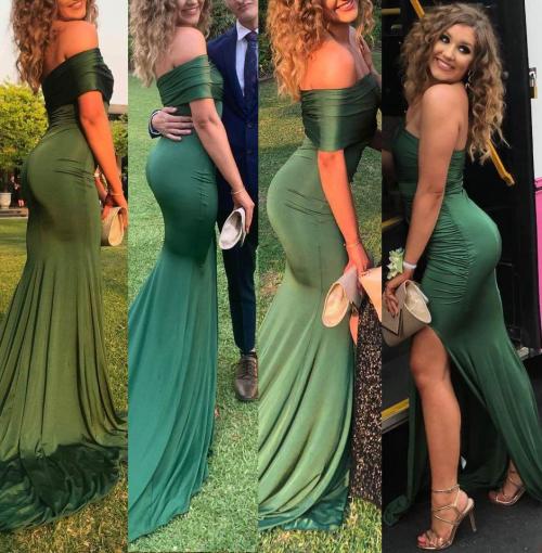 tight green gown