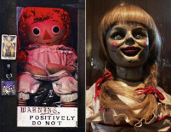 The doll is based on a separate case from 1970 that paranormal investigators Ed and Lorraine Warren handled, the case of the Annabelle doll. More interesting story here - http://www.chasingthefrog.com/reelfaces/conjuring.php