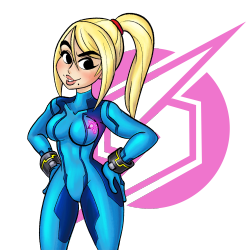 lazuliro:  Painted yesterday’s sketch- Zero Suit Samus As a bonus I added her logo by itself :p   &lt;3 &lt;3 &lt;3