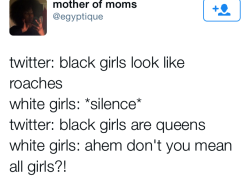 prettyboyshyflizzy:  thisiswhiteculture:  white women never come to the rescue of black women. they only assert that they are feminist and they matter if it means stepping on the necks of people of color to show their superiority  so much truth