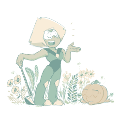 molded-from-clay: I was gonna develop this sketch further but sadly I lost stamina on it. Peridot rambling to Pumpkin about god knows what on a nice sunny day