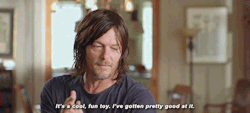 reedusnorman:  “How much do you love being the one with the crossbow?” 