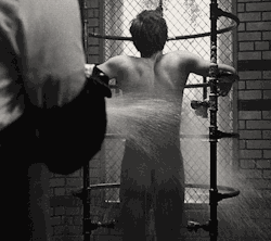 boundhung:  Evan Peters in American Horror Story Asylum. Lots of good bondage scenes with Evan during that season. 