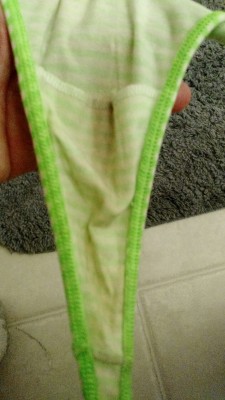 orchidraine:  Over the last few days this lime green thong has become quite stained and soaked &gt;. 