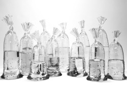 jursh:  itscolossal:  Glass Sculptures by Dylan Martinez Perfectly Imitate Water-Filled Plastic Bags  “oh interesting some bags of water maybe it’s about the water indus-”  “glass sculptures” “ 