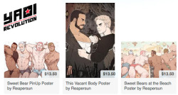 Hey guys! Right now you can buy Sweet Bear and This Vacant Body posters through Yaoi Revolution! ~SHOP LINK~Those of you who have been wanting to get your hands on Sweet Bear merch but haven’t been able to make it to a con, here’s your shot! Also