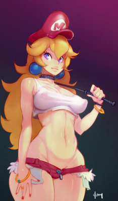 mylittledoxy:  Peach cosplaying as PoisonStreet Peach?   TwitterPatreon     Dat slutty art gets me everytime.