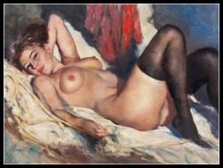 adhemarpo:  Pal Fried , peintre hongois américain, (1893–1976). - Nu allongé 