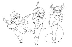 no-lasko:Based on a commission that originally just had them nude but I thought it’d be fun to give them some sexy/fun exercise outfits. Will probably color this later since I’m already really happy with how the clothes turned out.