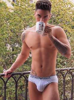 uncensoredpleasure:  speedocelebration:  It’s a bit ironic that you would get mad because he’s having his morning coffee in your favorite mug, when he just spent the entire night flooding your husband’s holes with his nut, isn’t it?