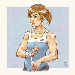 rondanchan:  Mass Effect doodle: I like to imagine my Sara Ryder is tough AF, and wouldn’t hesitate to wrap up and go a few rounds :)