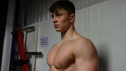 straightboys-abduction:  musclboy:“My chest is growing bigger then my girlfriends…” Aww what a hot bitch he is