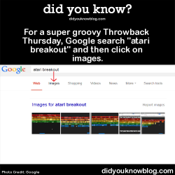 did-you-kno:  For a super groovy Throwback Thursday, Google search “atari breakout” and then click on images. Source