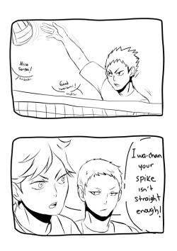 yamcguchi:  Another of these and probably someone already did it, but now based on this textpost This is the first time I draw Hanamaki More textpost comics 