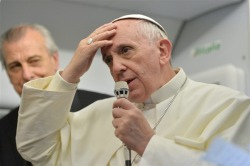 breakingnews:   Pope: ‘Who am I to judge’ gay people? NBC News: Pope Francis on Monday said “who am I to judge?” gay people as he discussed one of the most divisive issues affecting the Catholic Church.   “I have yet to find anyone who has