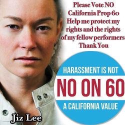jizlee:  Don’t be fooled by the “Safer Sex in Adult Films Act” – I’m a condom-only performer, and I urge you to vote NO! ❌ This isn’t about condoms. ❌ Claims to solve ‘widespread transmission of STDs associated with making adult films&quot;