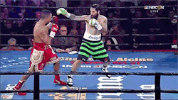 forfightersnotlovers:  Gabriel Bracero vs. Danny O'ConnorOctober 11, 2015 Inside slip into a cross counter for the one-punch knockout. 