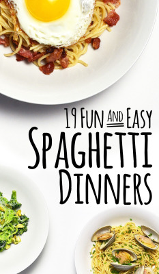buzzfeedfood:  Forget dogs; spaghetti is truly man’s best friend. Here are 19 easy ways to make it. 