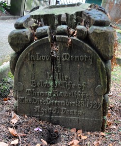 Headstone of Lillie. A cemetery in England.