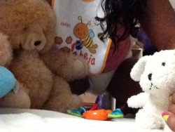 Playing with teddy and doggy!!!