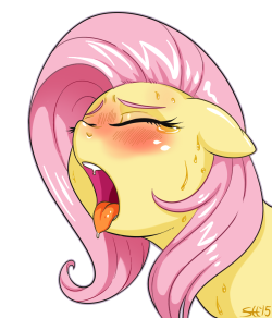saucysorc:  Fluttershy’s thirst is real.Trying out some new porny techniques.