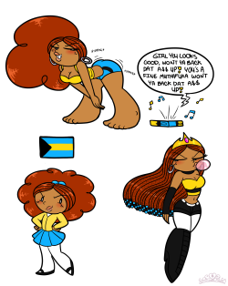 princesscallyie: I was first doodling a random twerk pic then it turn into some concepts for my Black!Princess… yeah, she’s from the Bahamas… dA link Art Blog~ 