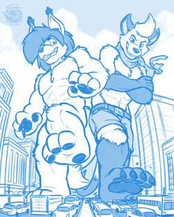 buizilla: Sketch Commission for @atimist-blog-blog featuring @SupScooterr These usual micros are unusually large! Look out! 